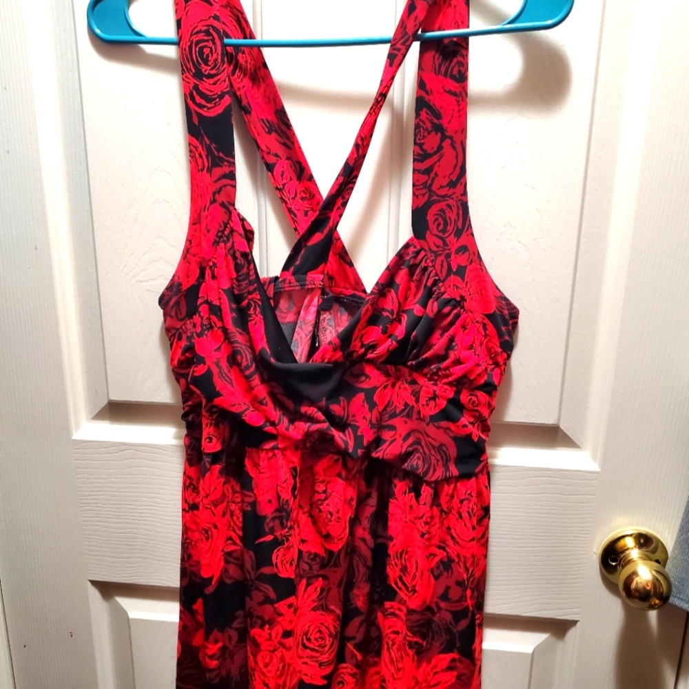 Torrid red floral baby doll top 2x